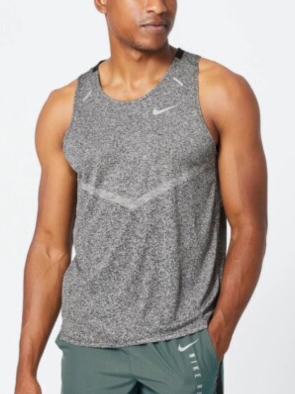 Set of 3 Nike Dri-FIT Rise 365 Running Tank Top Men's Medium Dark Heather Gray - Picture 2 of 9